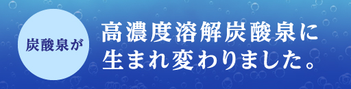 炭酸泉が高濃度溶解炭酸泉に生まれ変わりました。